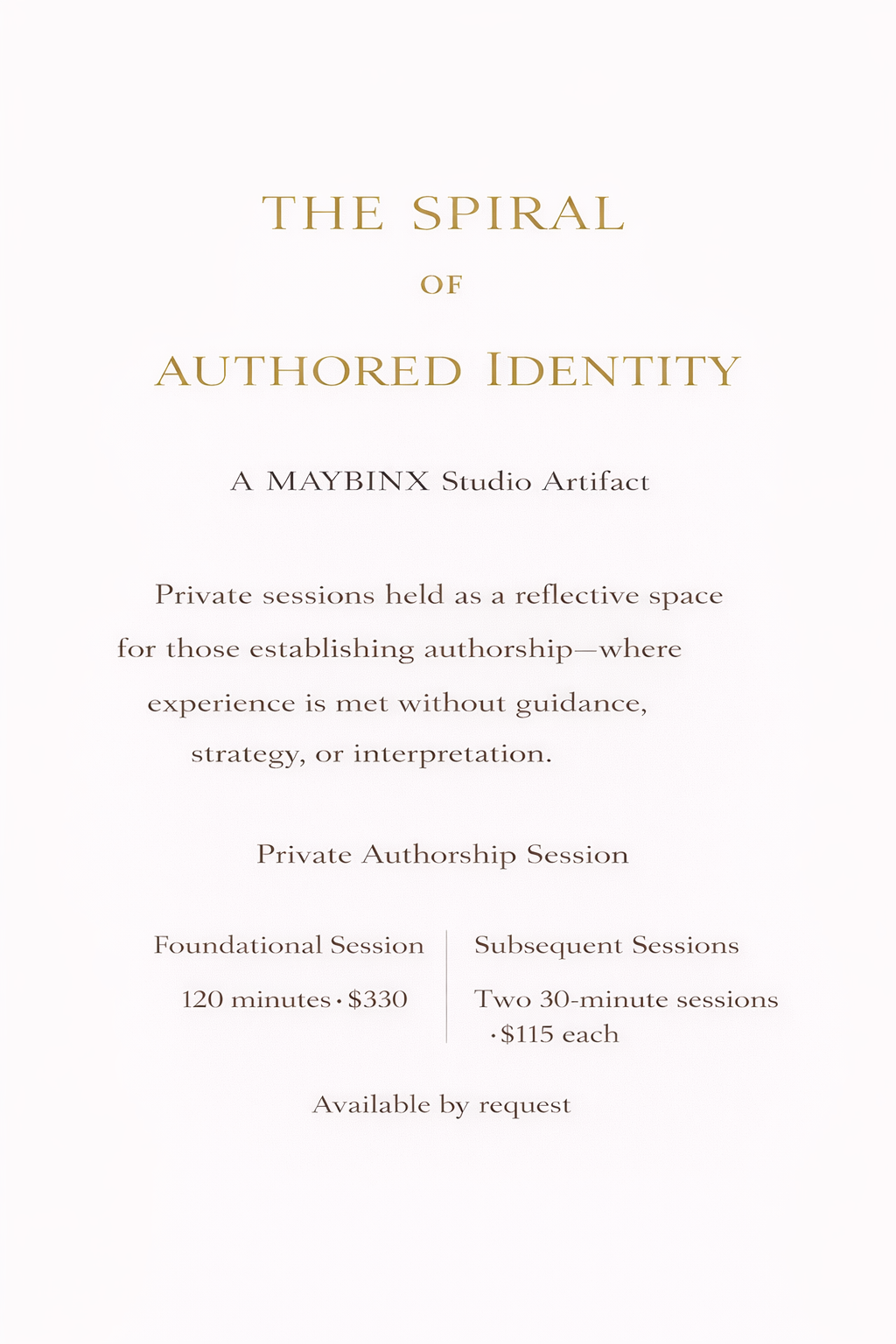 Authored Identity — Private Sessions